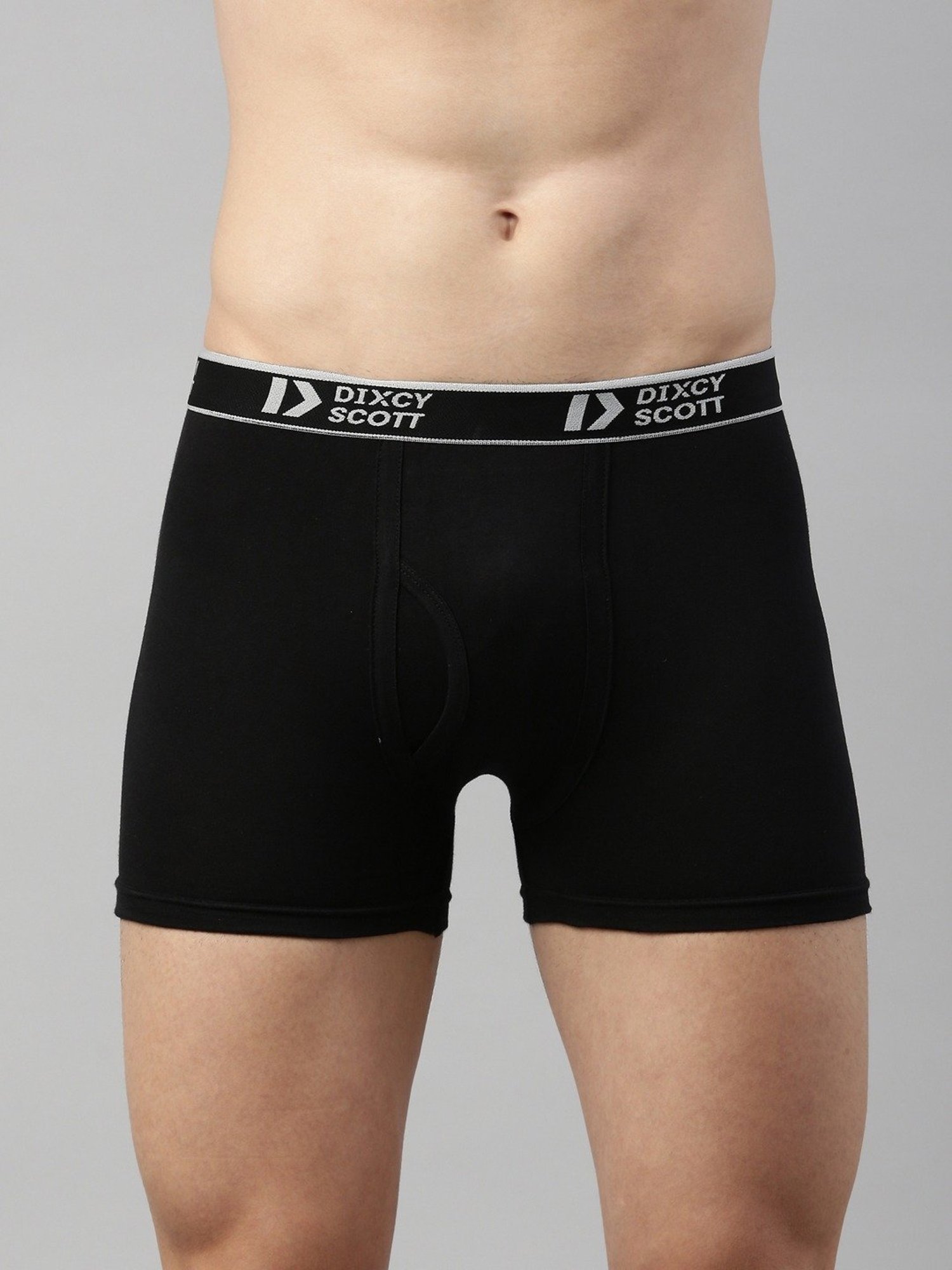 Dixcy Scott Originals Black Cotton Regular Fit Trunks