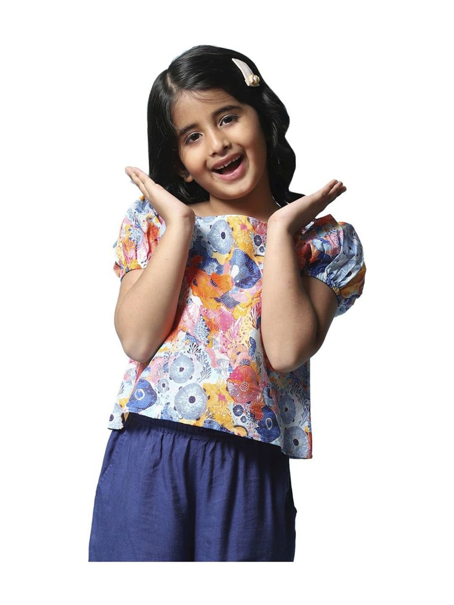 Biba Girls Multicolor Cotton Printed Top