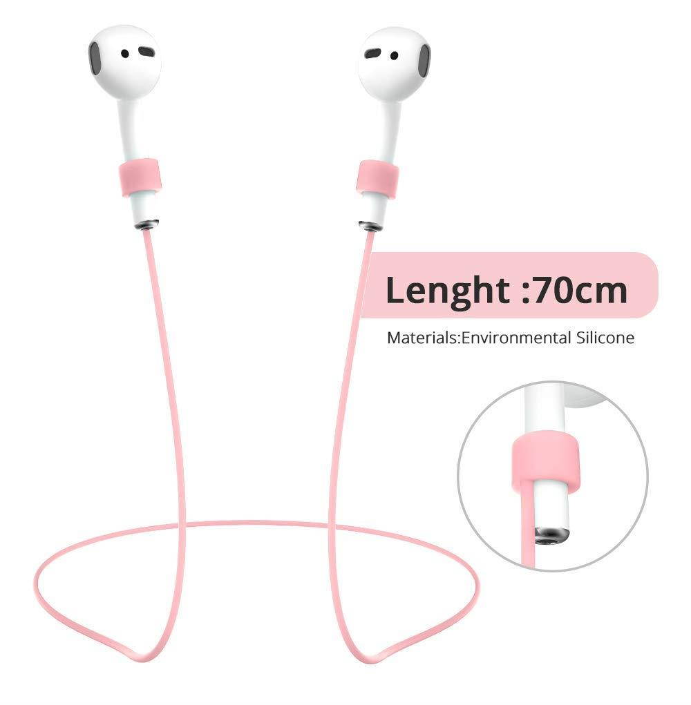 Airpods Case - BlUEWIND Drop Proof Air Pods Protective Case Cover Silicone Skin, Cute Fur Ball Airpods Keychain/Strap, Apple Airpods Accessories, Best Gift for Girls and Women, Pink