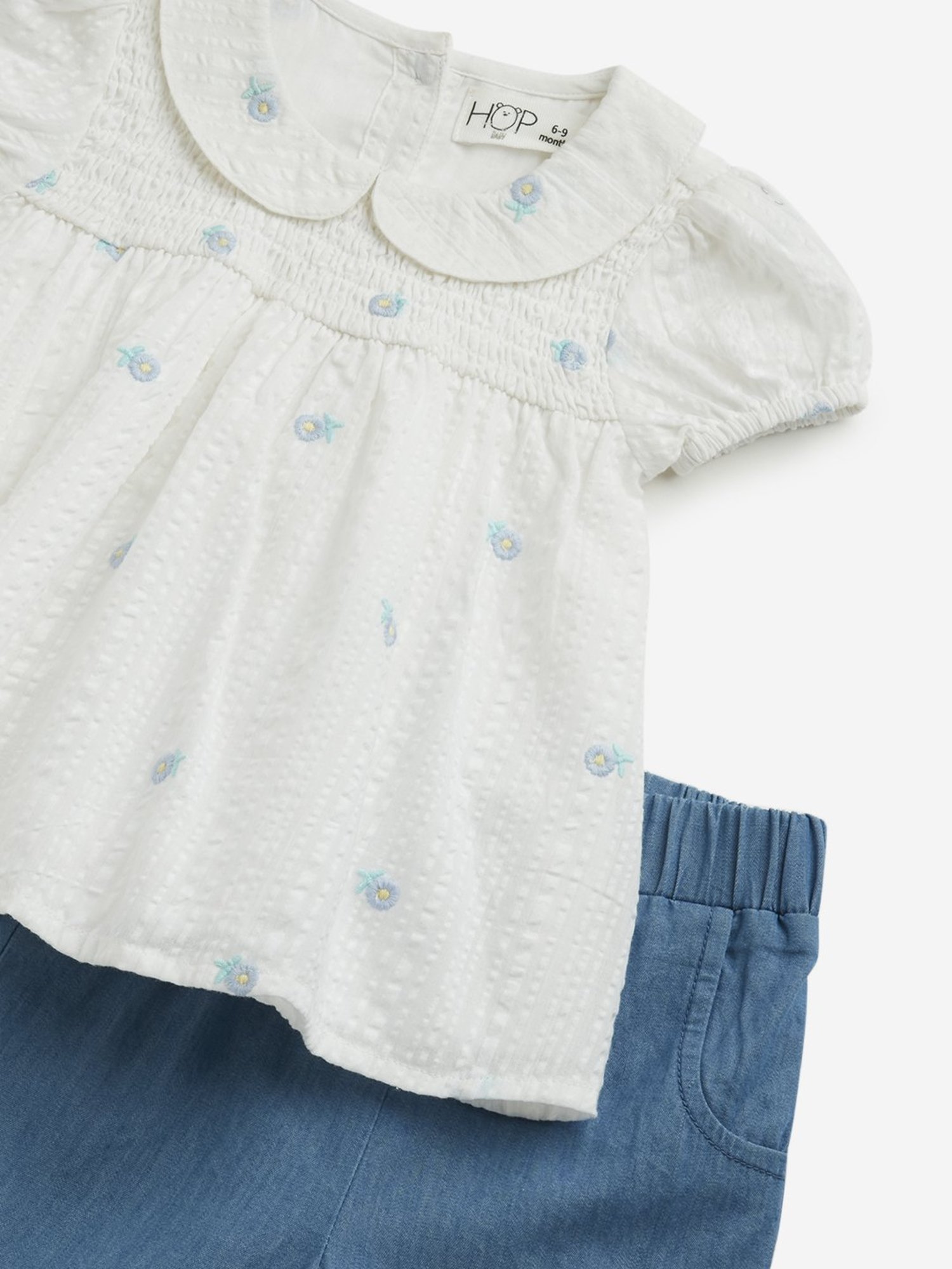 HOP Baby by Westside White Top and Jeans Set