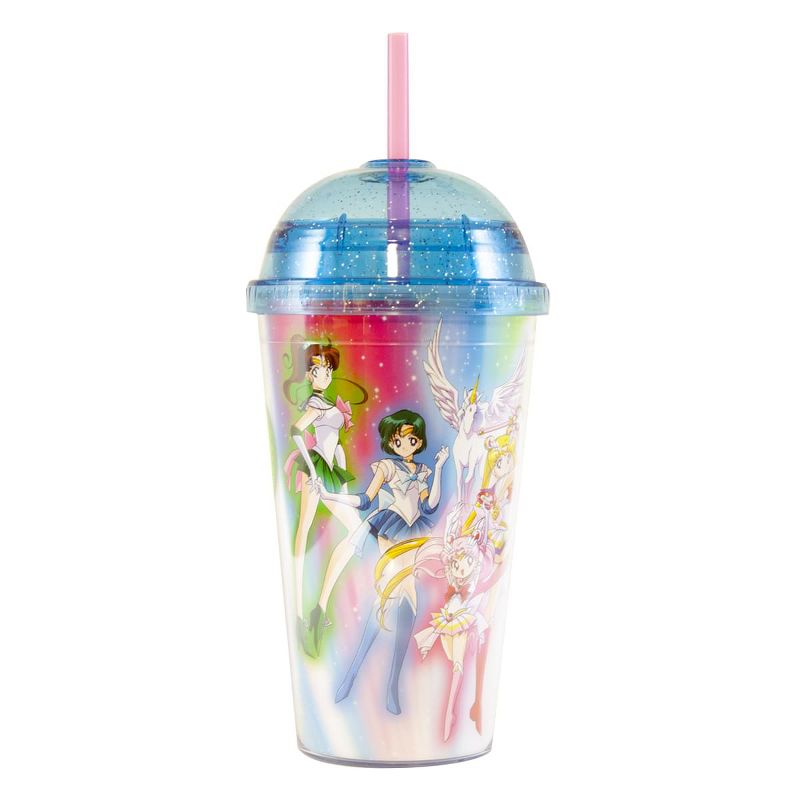 Just Funky Sailor Moon 16oz. Carnival Cup with Glitter Dome Lid