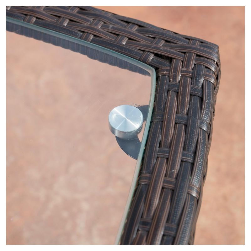 Aluminum Square Patio Side Table - Brown - Crestlive Products