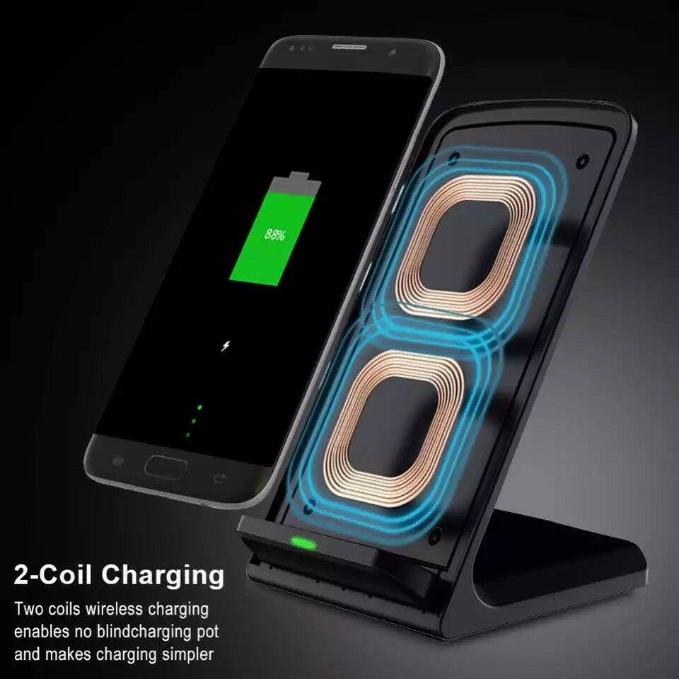 Qi Wireless Fast Charger Charging Pad Stand Dock  Galaxy S6+ iPhone X 8