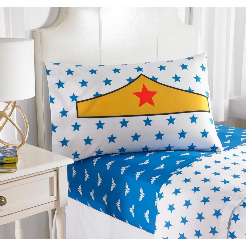 4pc Classic Wonder Woman Full Bed Sheet Set I am Wonder Woman Bedding Accessories - DC Comics..