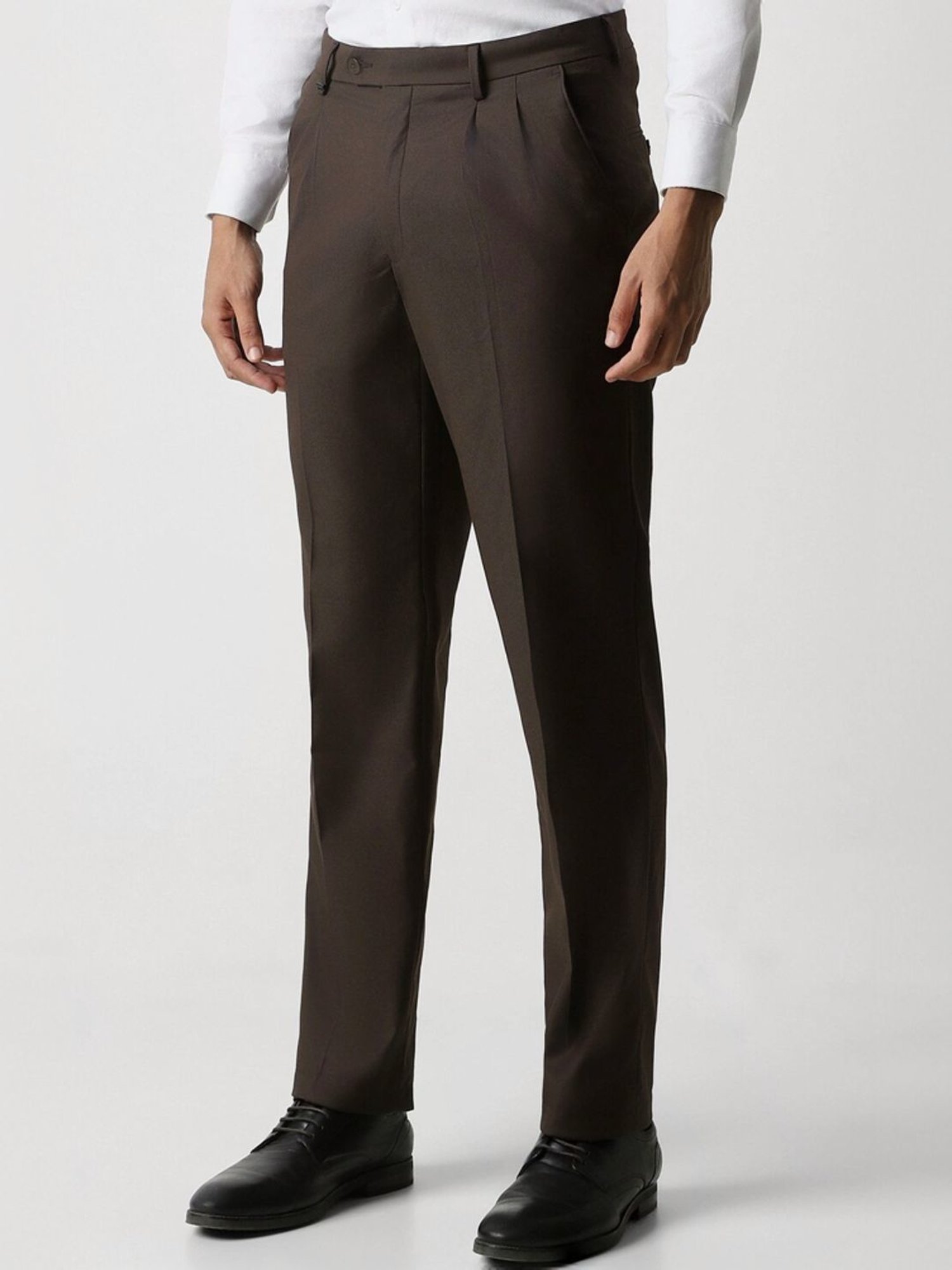 Van Heusen Brown Regular Fit Trousers