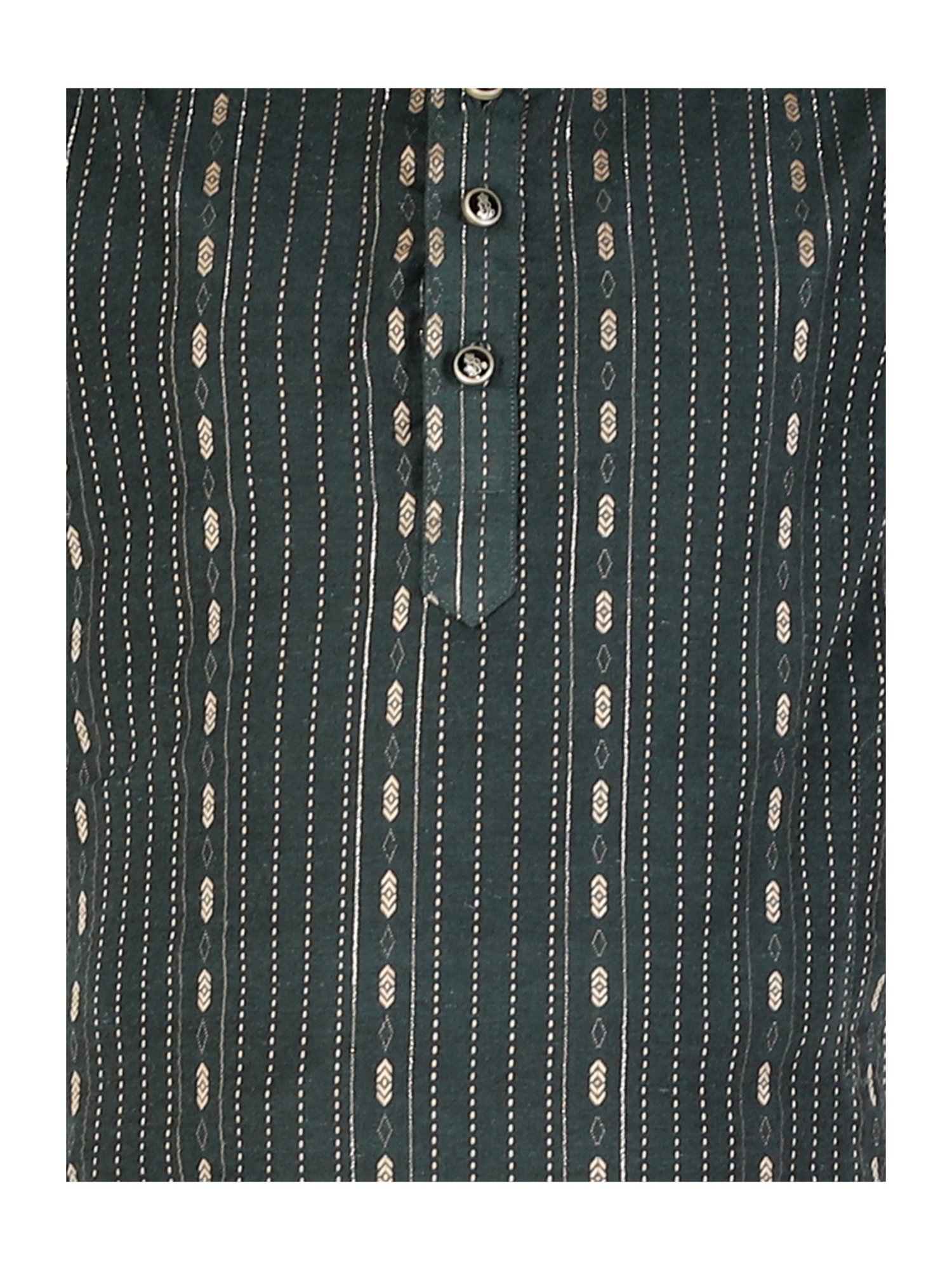 Pro-Ethic Style Developer Kids Green & Beige Printed Full Sleeves Kurta with Pyjamas