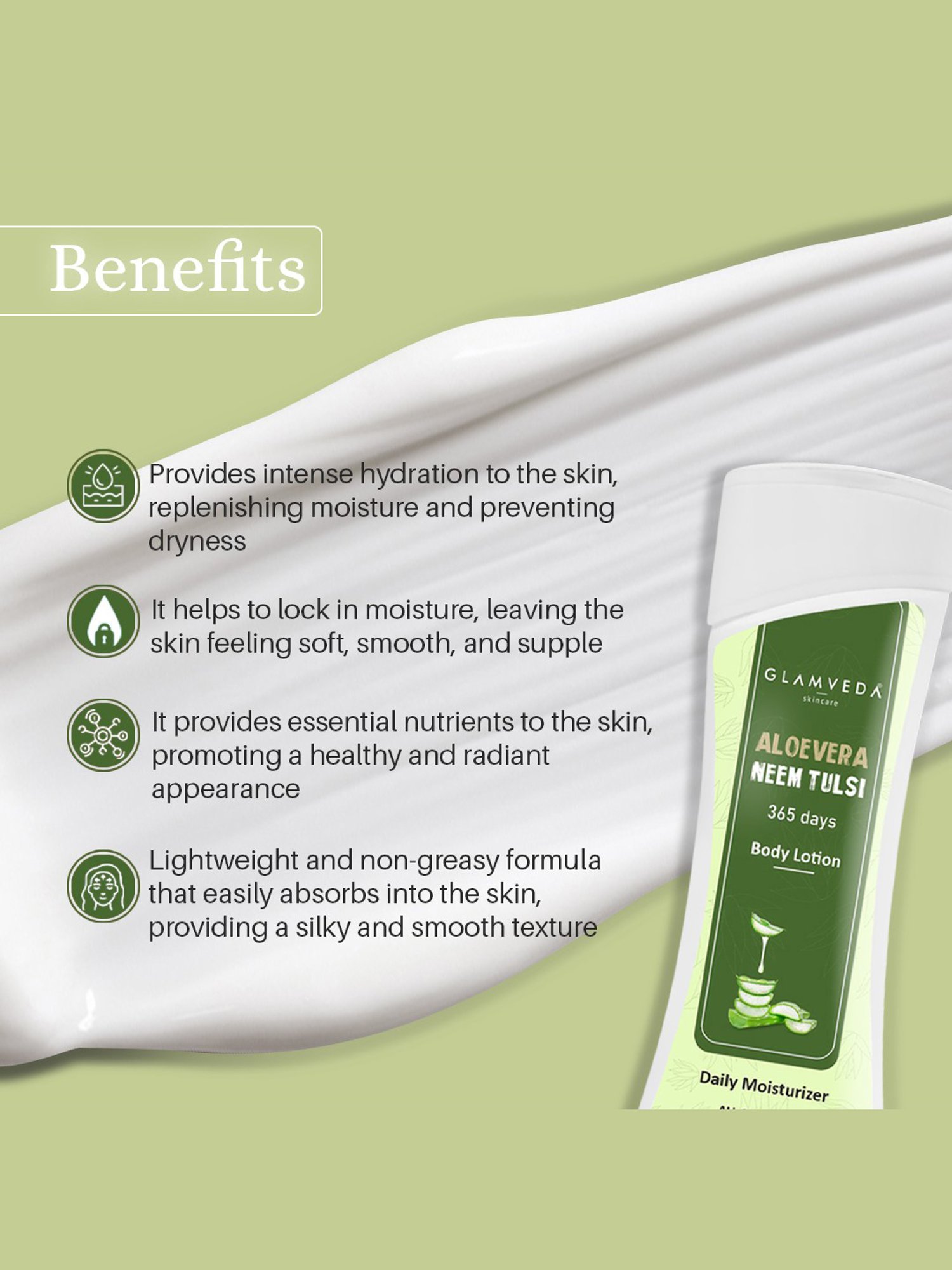 Glamveda Aloevera Neem Tulsi 365 Days Body Lotion - 100 gm