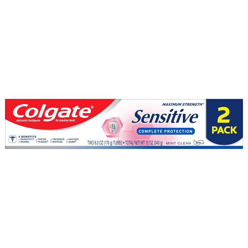 Colgate Sensitive Toothpaste Complete Protection with Maximum Strength - Mint Clean - 6oz/2pk