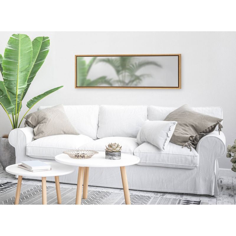 16" x 48" Evans Framed Wall Panel Mirror Natural - Kate and Laurel