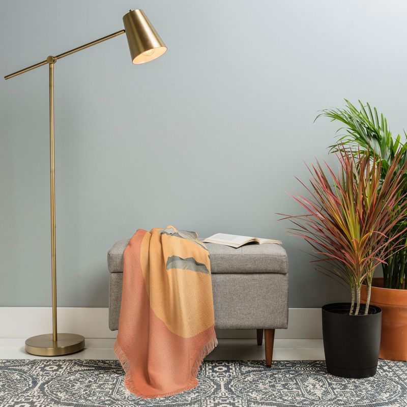 Iveta Abolina Sunrise Coral Woven Throw Blanket - Deny Designs