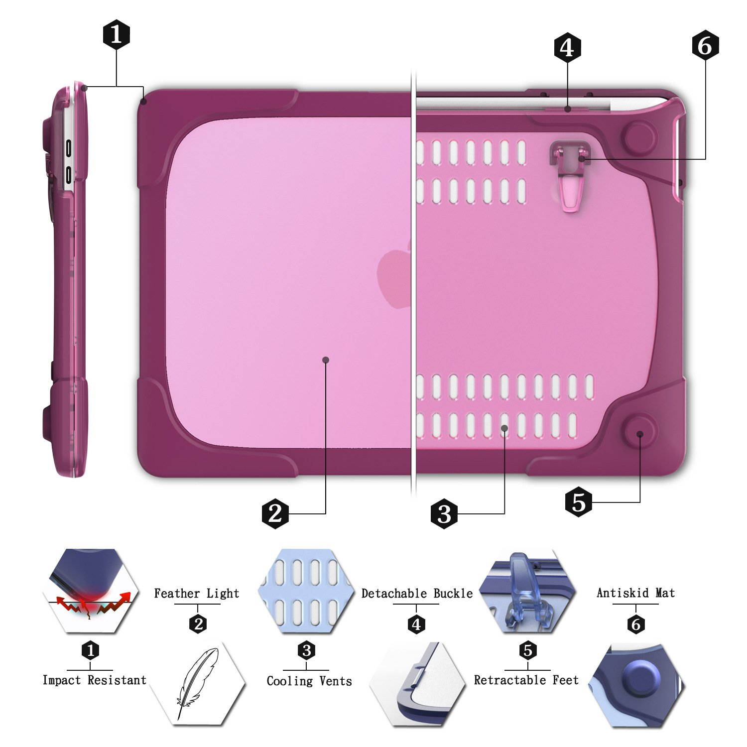 For Macbook Pro 15 Retina Case Werleo Heavy Duty Hard Case Protective Cover for Apple Macbook Pro 15.4" with Retina Display Compatible with A1398 2012-2015 Release