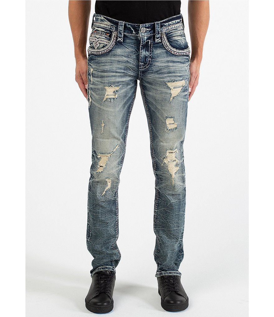 Rock Revival Phamy Straight-Fit Distressed Jeans