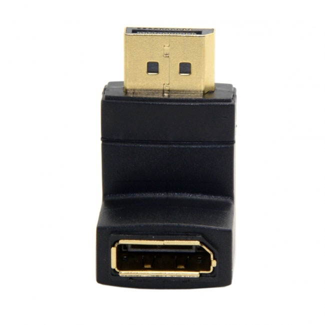 Cablecc Down Angled 90 Degree DisplayPort Male to Female Extension Adapter