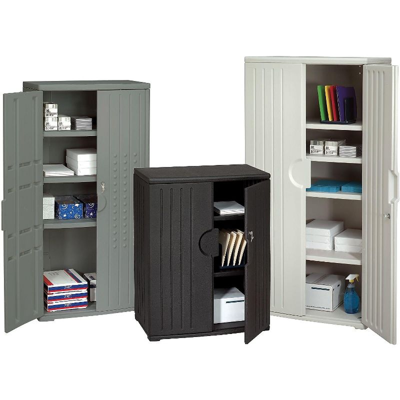 Iceberg OfficeWorks Resin Storage Cabinet 36w x 22d x 46h Black 92561