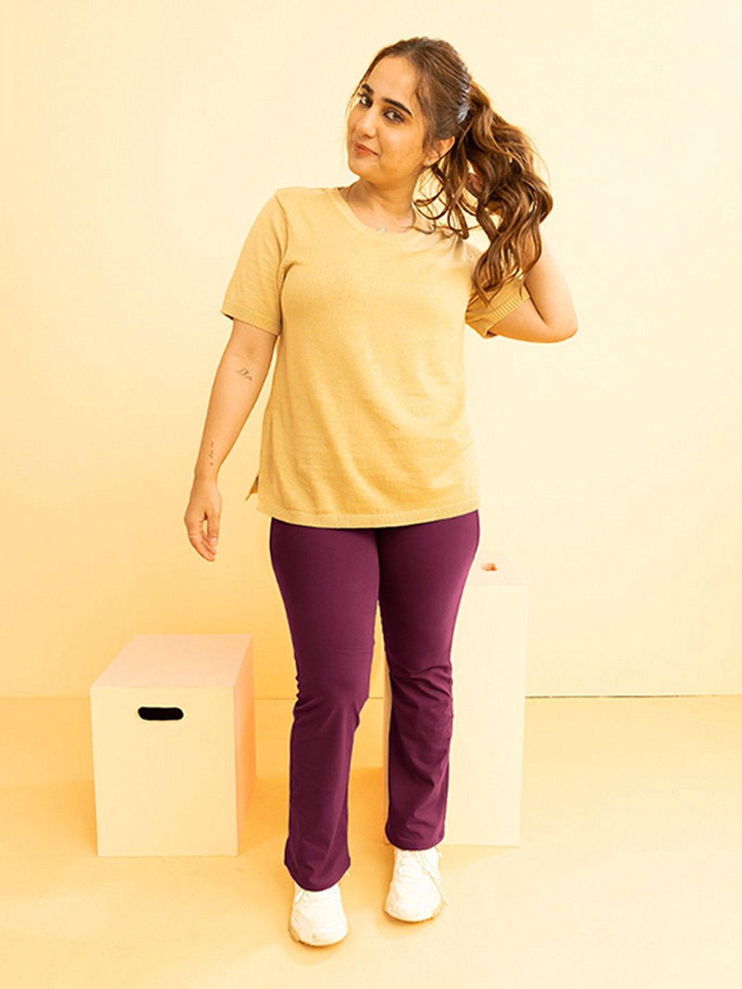 BlissClub Burgundy High Waist The Ultimate Flare Pants