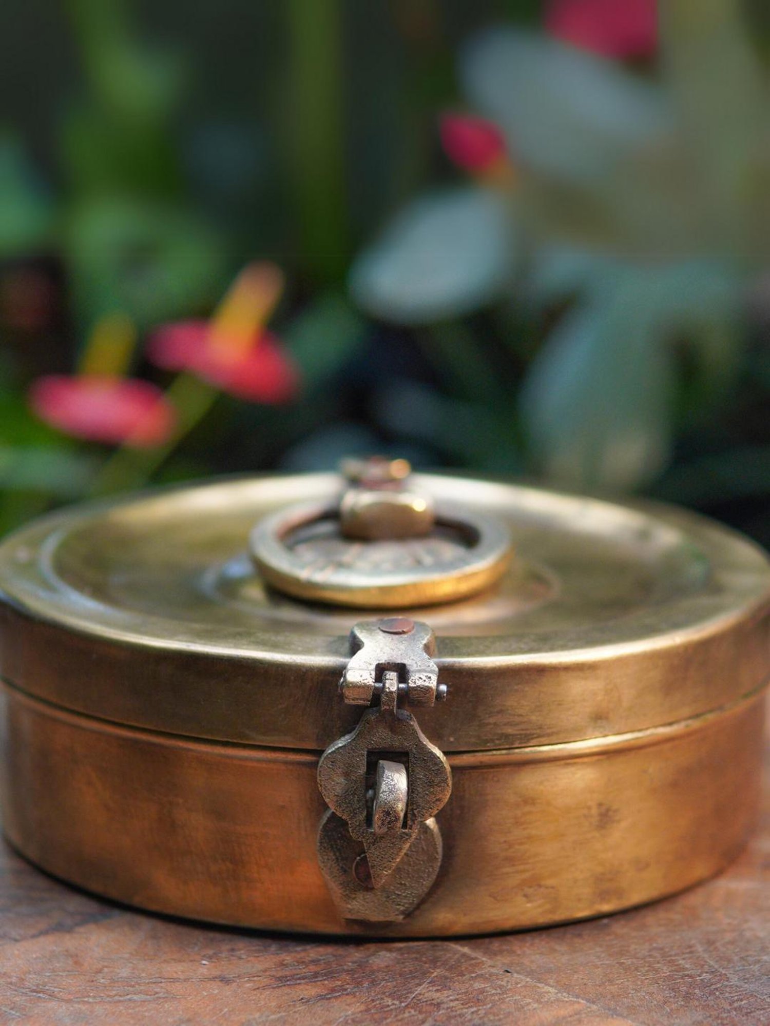 Ambi Handcrafted Vintage Elegant Brass Chapati Container 8.5 Inch Diameter