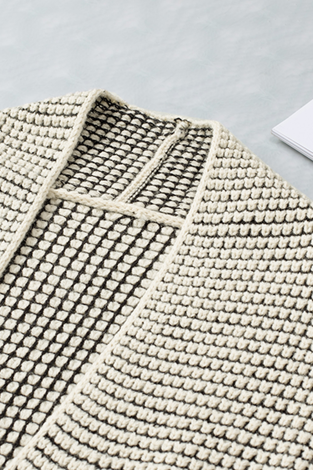 Beige Buttons Front Lightweight Fall Long Cover Up