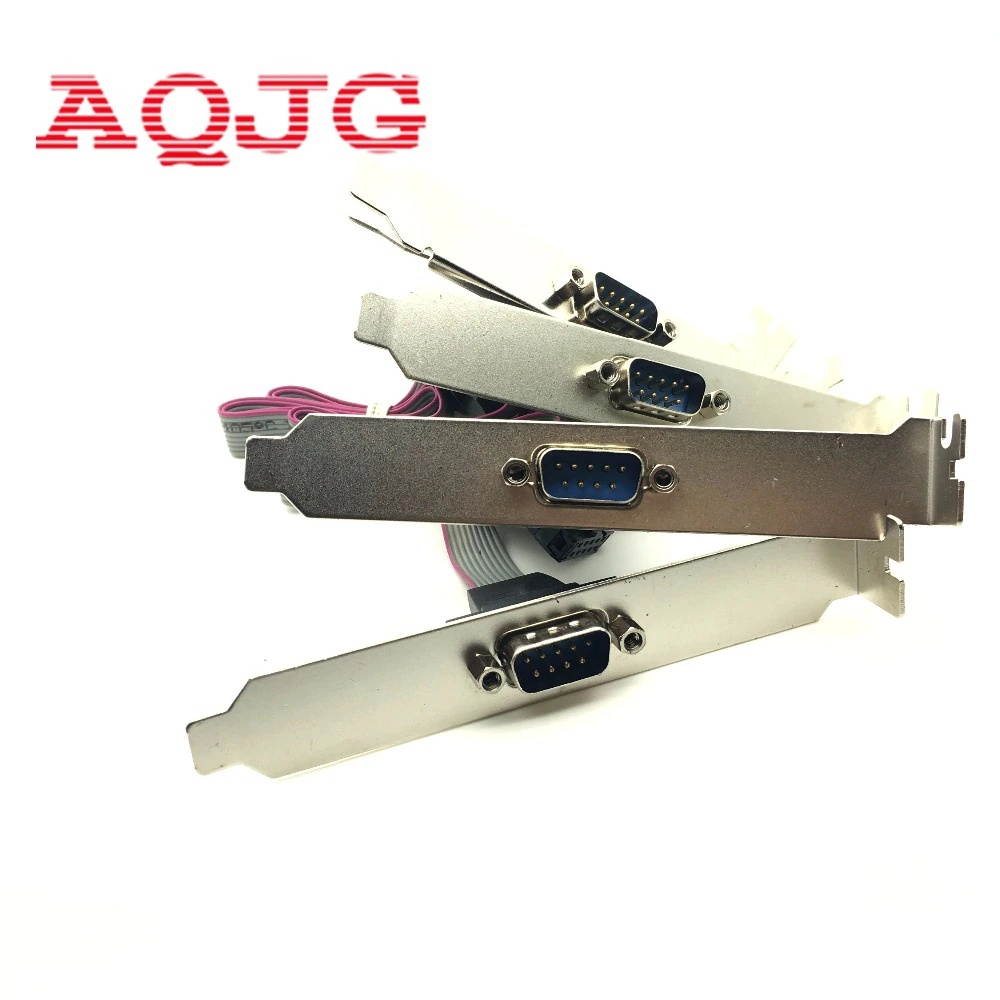 Motherboard RS232 DB9 Pin Com Port Ribbon Serial Cable Connector Bracket 50pcs AQJG