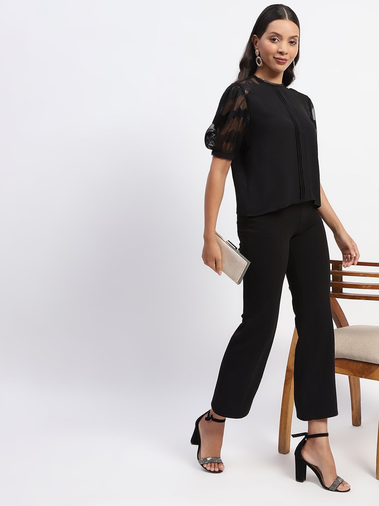 MADAME Black Relaxed Fit Top