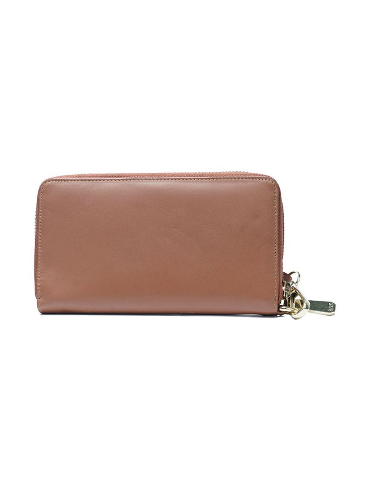 RI2K London Tan Leather Zip around Wallet