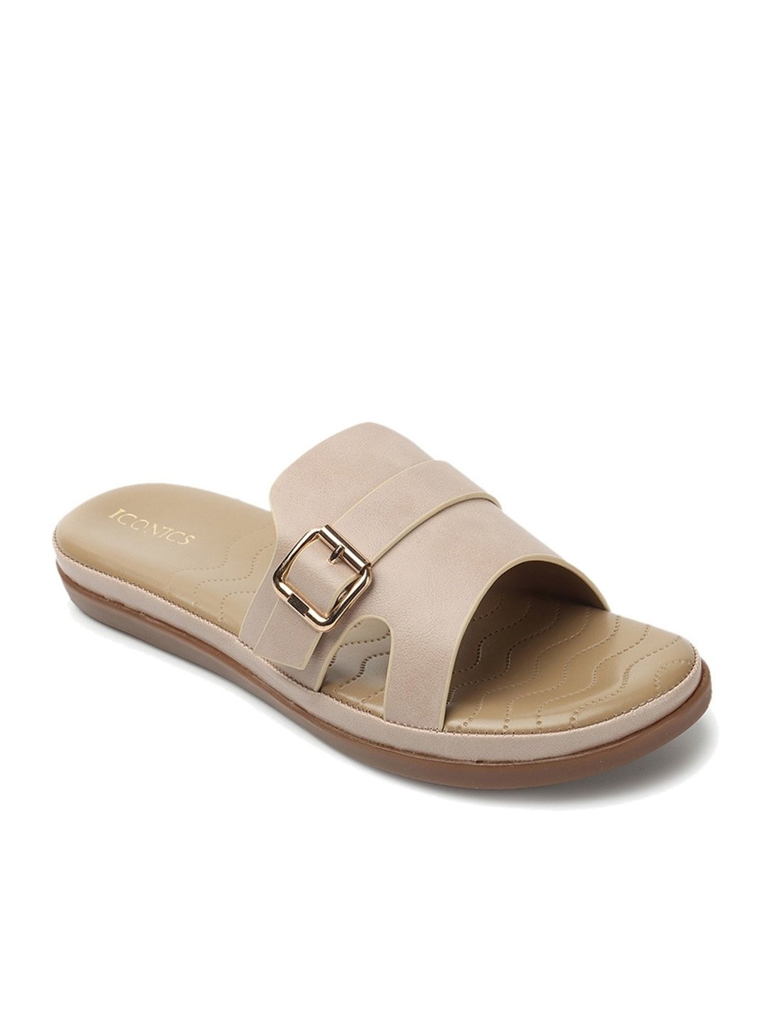 Iconics Women's Beige Casual Sandals