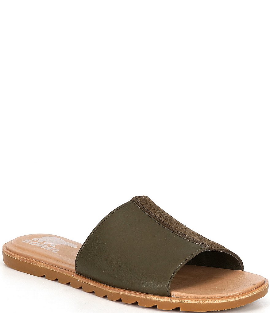 Sorel Ella2 Leather Suede Block Slides