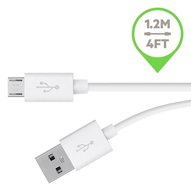 MIXIT Micro USB Cable for Samsung Phones White 4 Feet