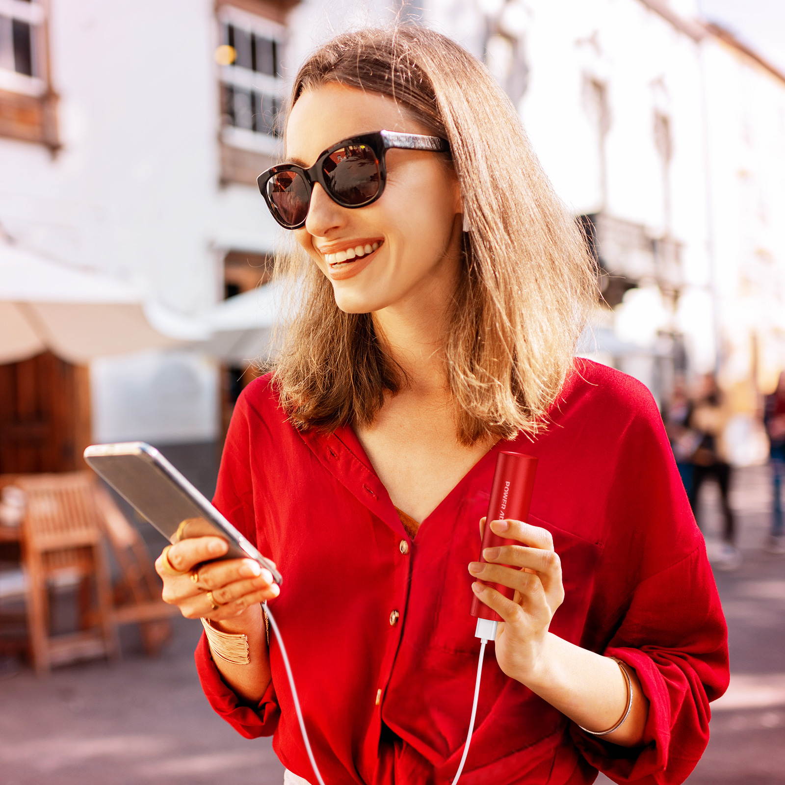 Poweradd Power Bank EnergyCell 5000 High-Speed Charging Portable Charger 5000mAh Slim External Battery with 2.4A Output, for iPhone XS, Samsung S9 Cell Phone, Pink