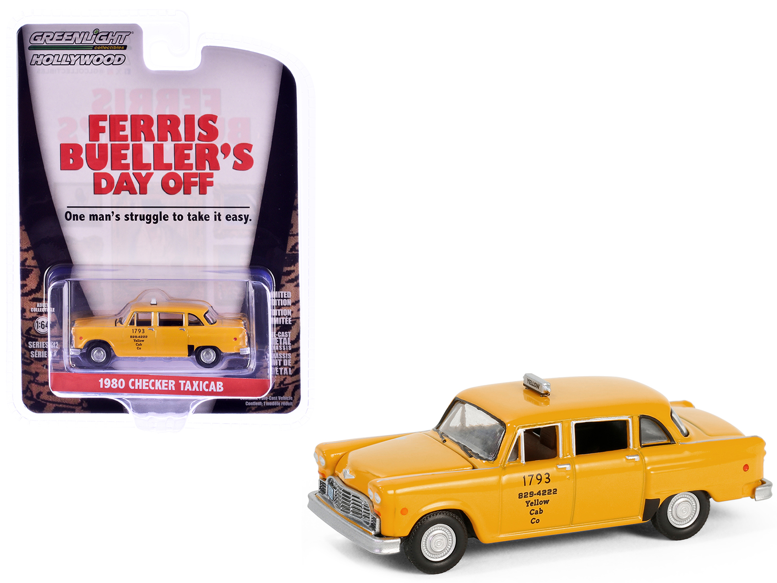 1974 Checker Cab Light Blue "Detroit" 1/87 (HO) Scale Model Car by Brekina