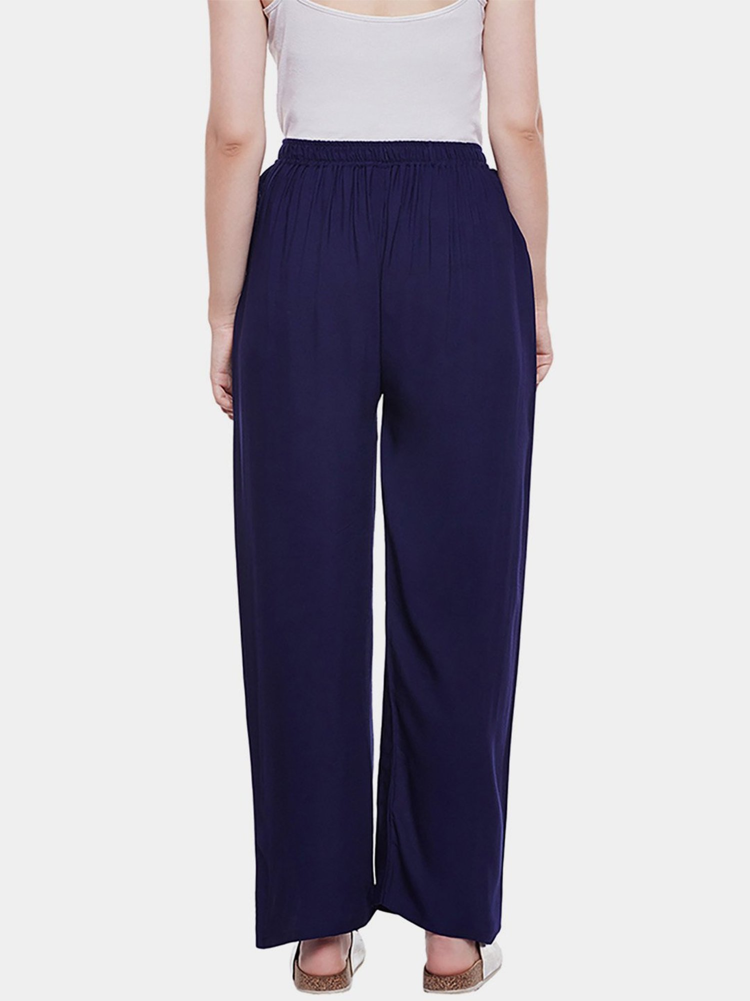 Castle Navy Straight Fit Palazzos