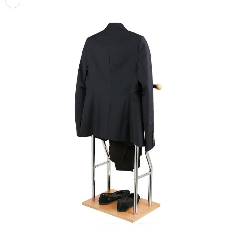 Mind Reader Valet Stand Suit Clothes Rack Organizer, Silver
