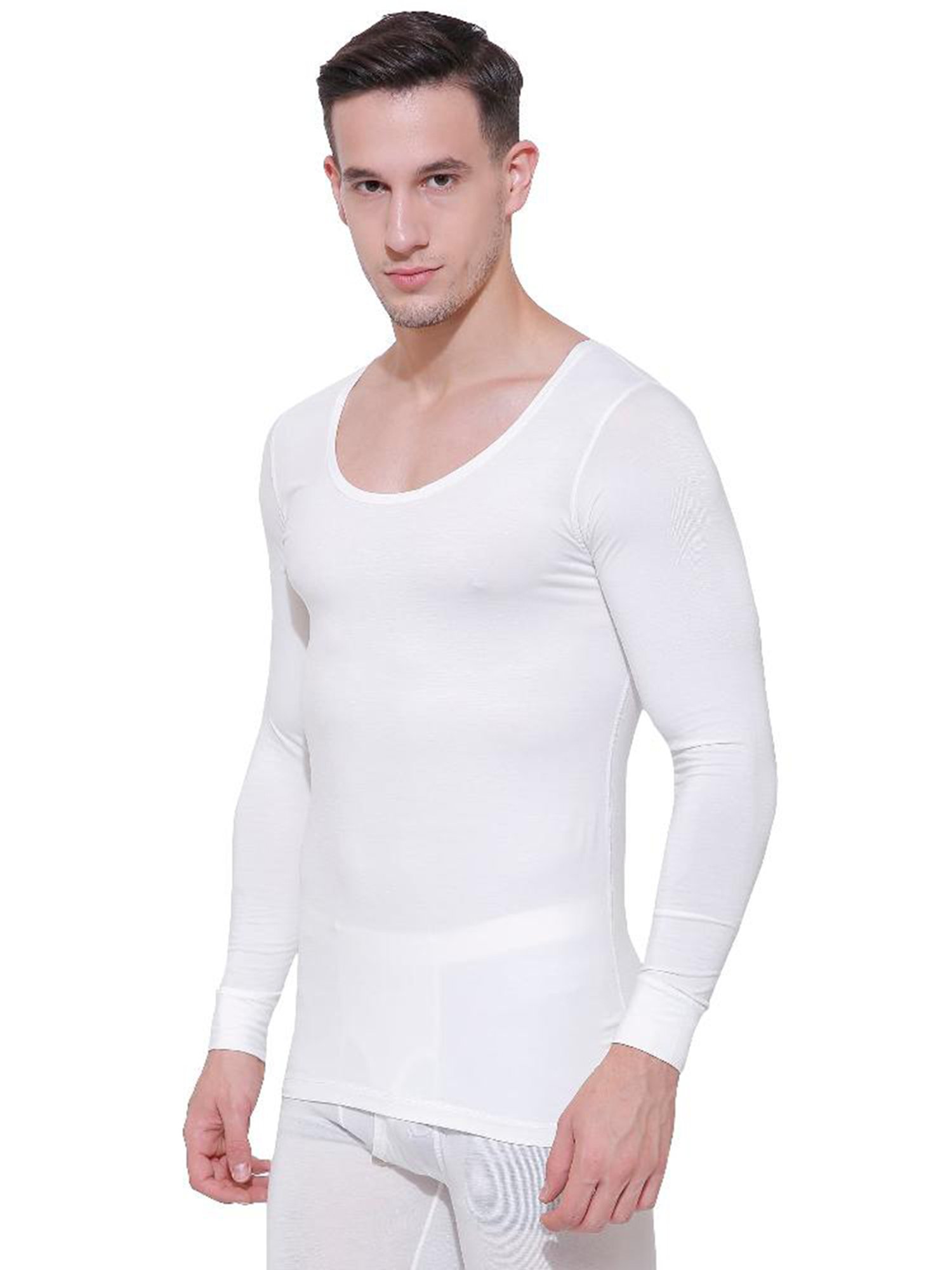Bodycare Off White Round Neck Thermal Top