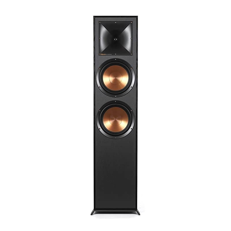 Reference R 820F Floorstanding Speaker for Home Theater Systems with 8 Dual Woofers Tower Speakers with Bass Reflex via Rear Firing Tractrix Ports in Black