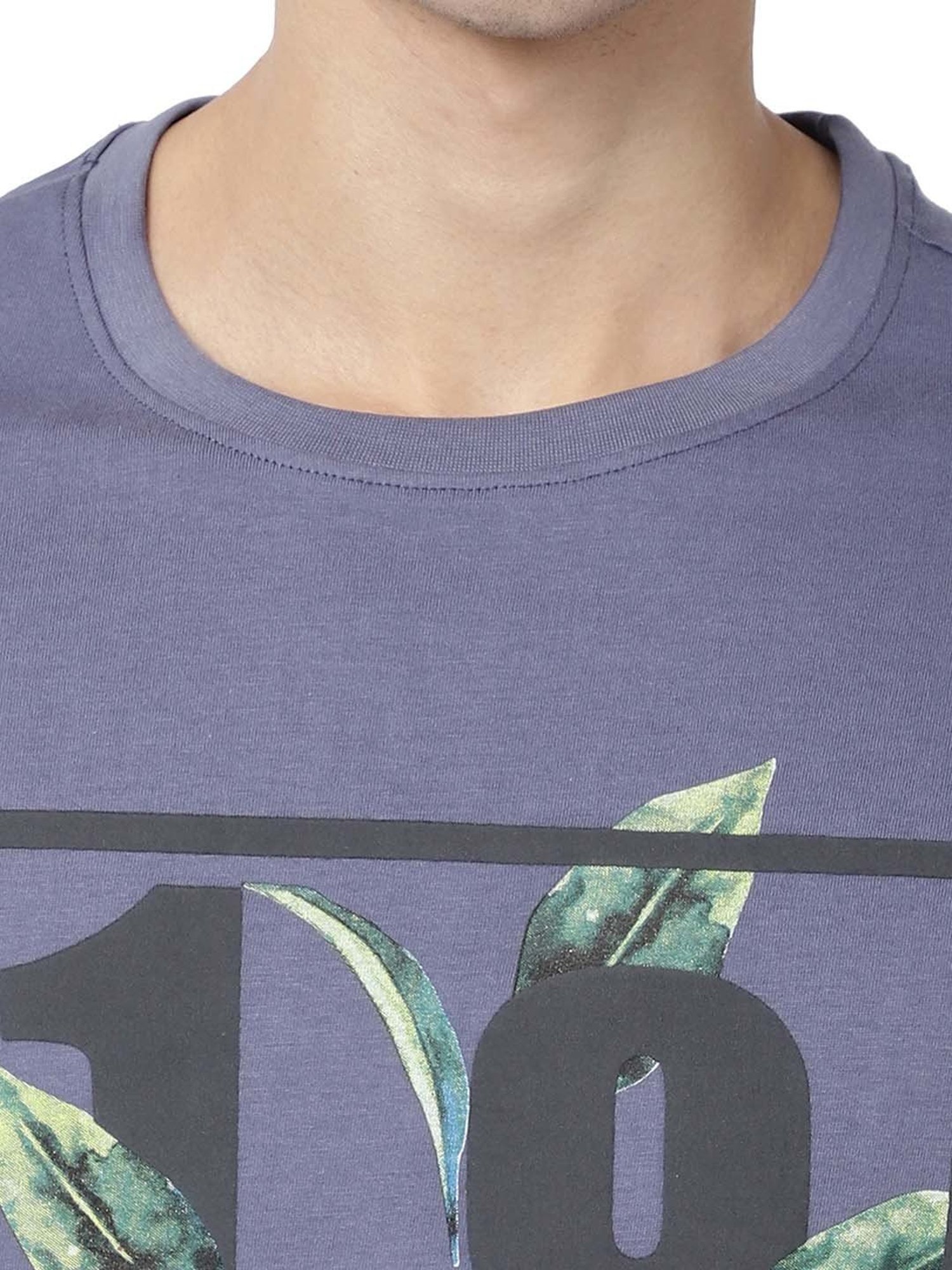 AD by Arvind Blue Crew T-Shirt