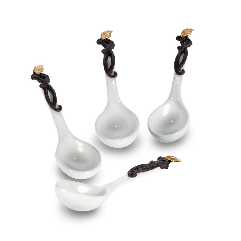 GG Collection White Stoneware Spoons.