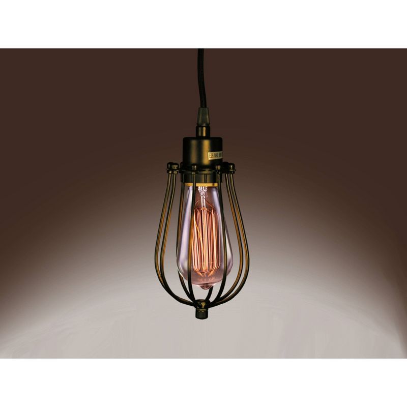 5" x 5" x 10" Priscilla Single Light Edison Pendant Black - Warehouse of Tiffany