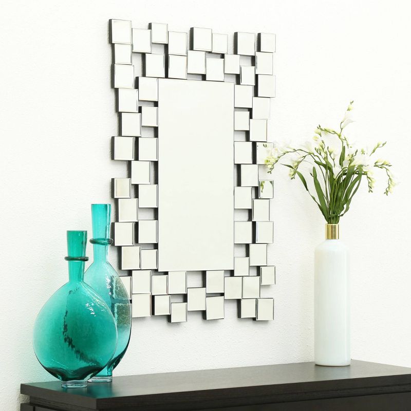 Eliza Rectangle Wall Mirror Silver - Abbyson Living