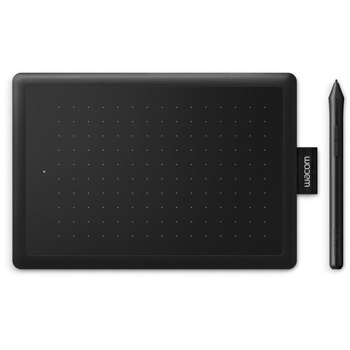 one by wacom graphic drawing tablet for beginners, small black & red, compatible with windows and mac