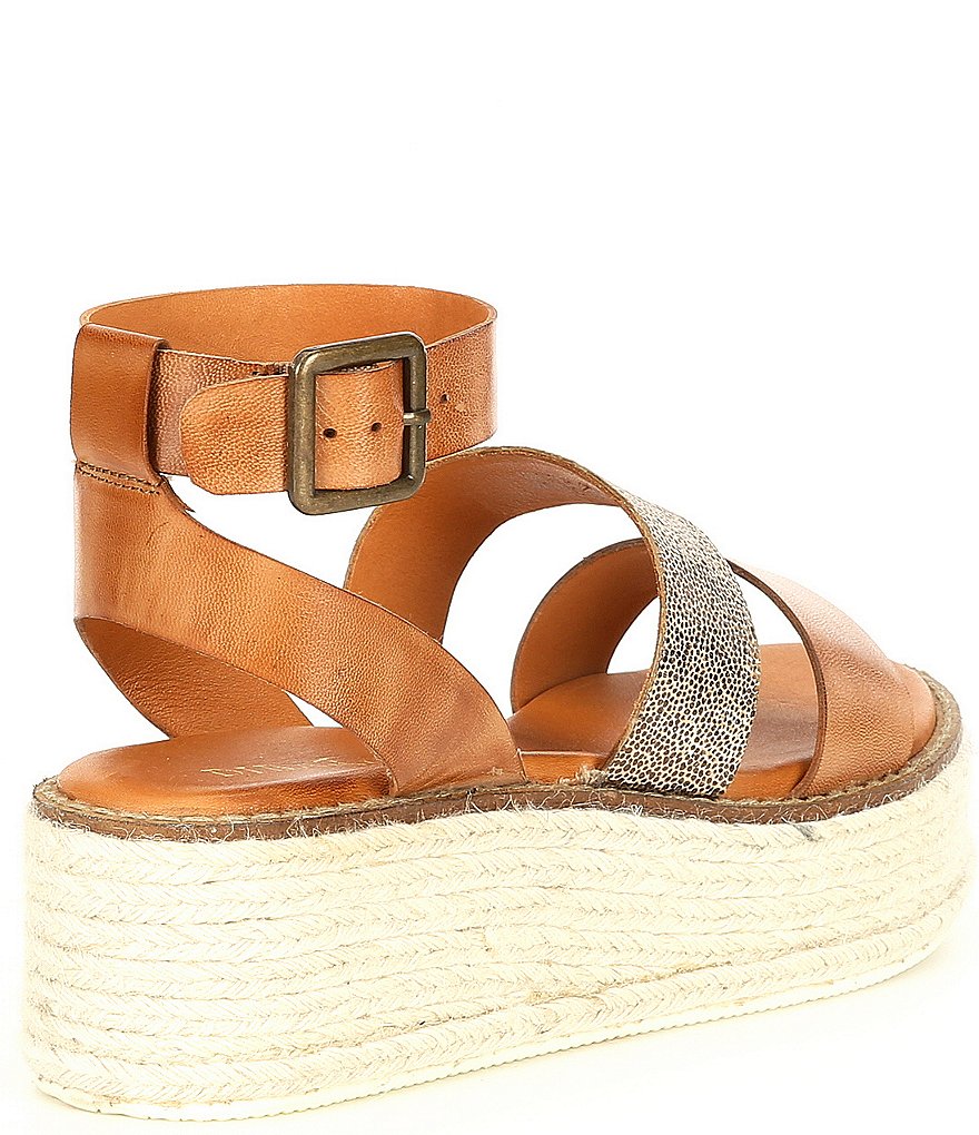 Diba True Day Line Leather Ankle Strap Espadrille Wedges