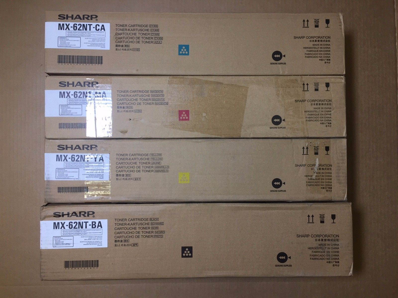 Genuine Sharp MX-62NT CMYK Toner Set for MX-6204N 6500N 6040N 7500N