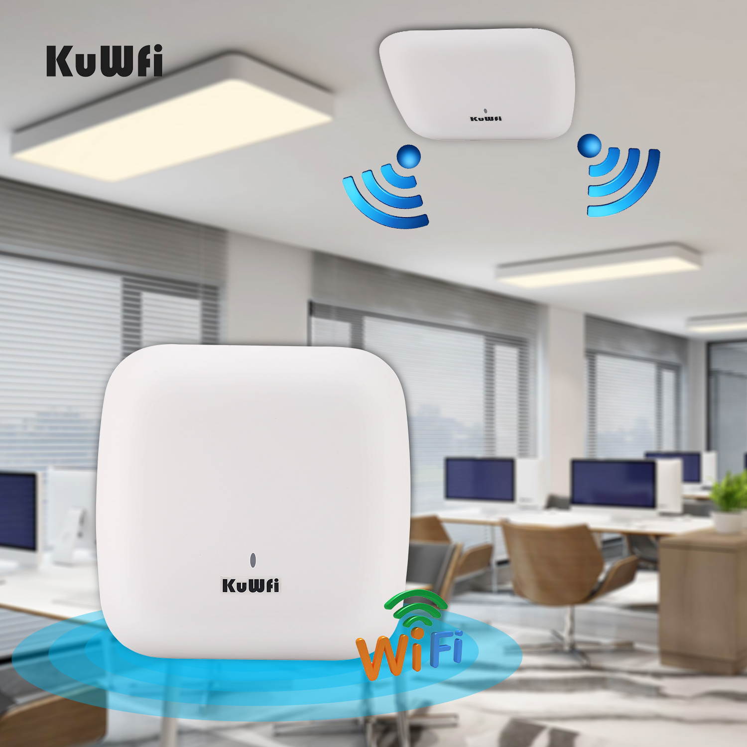 KuWfi High performance 1200Mbp indoor Wireless ceiling AP plug and play with 48V POE