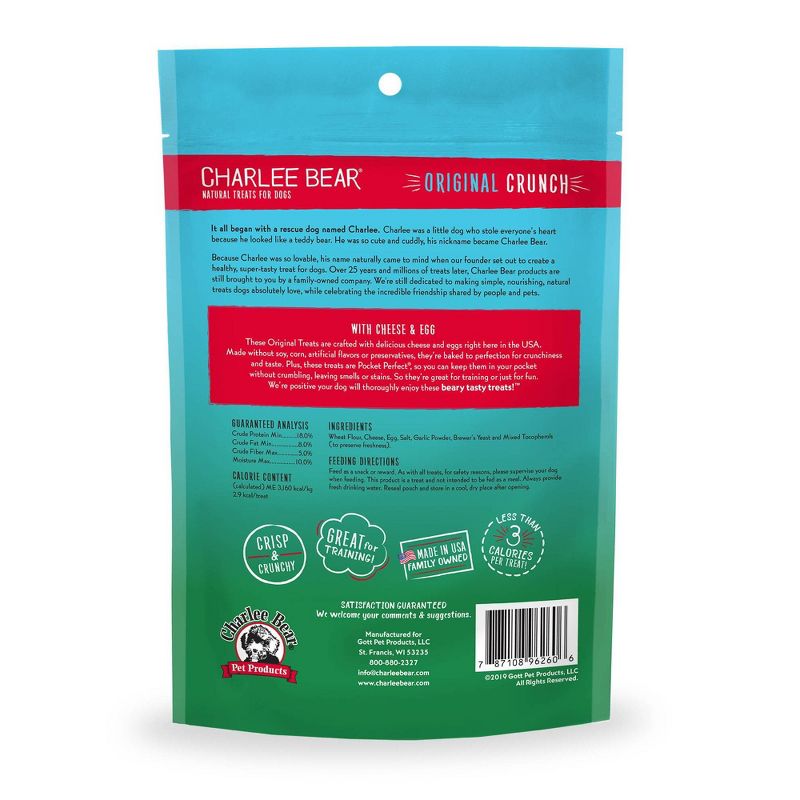 Charlee Bear Original Crunch Egg and Cheese Dog Treats - 6oz