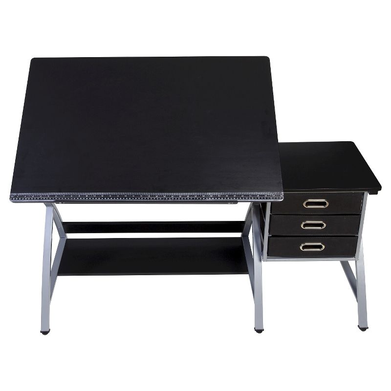OneSpace 50-CS03 Craft Station with Stool in Black and Silver
