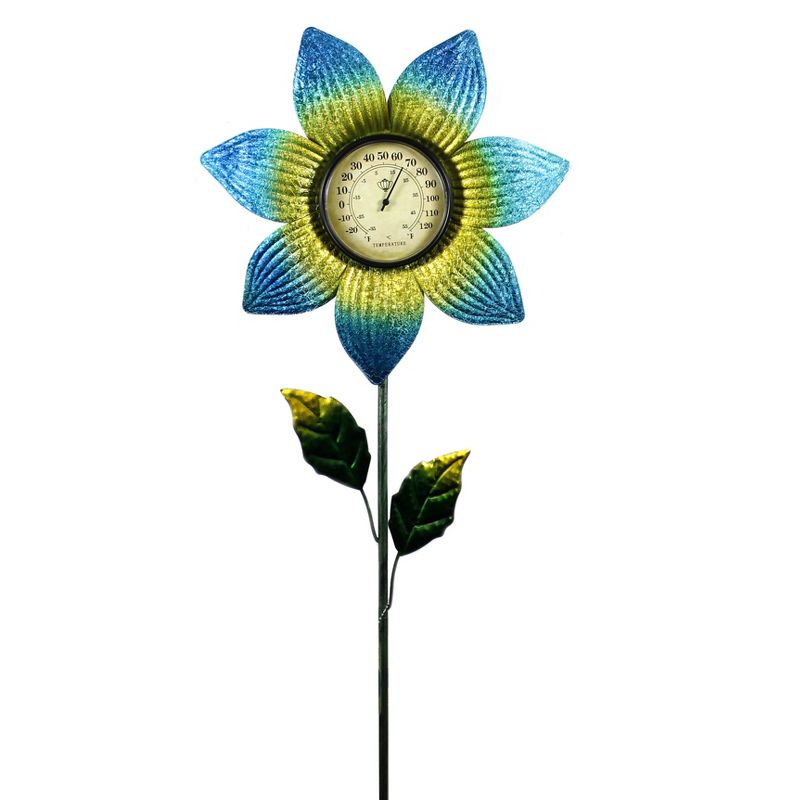 Home & Garden 43.0" Thermometer Stake Blue Garden Accent Regal Art & Gift  -  Decorative Garden Stakes