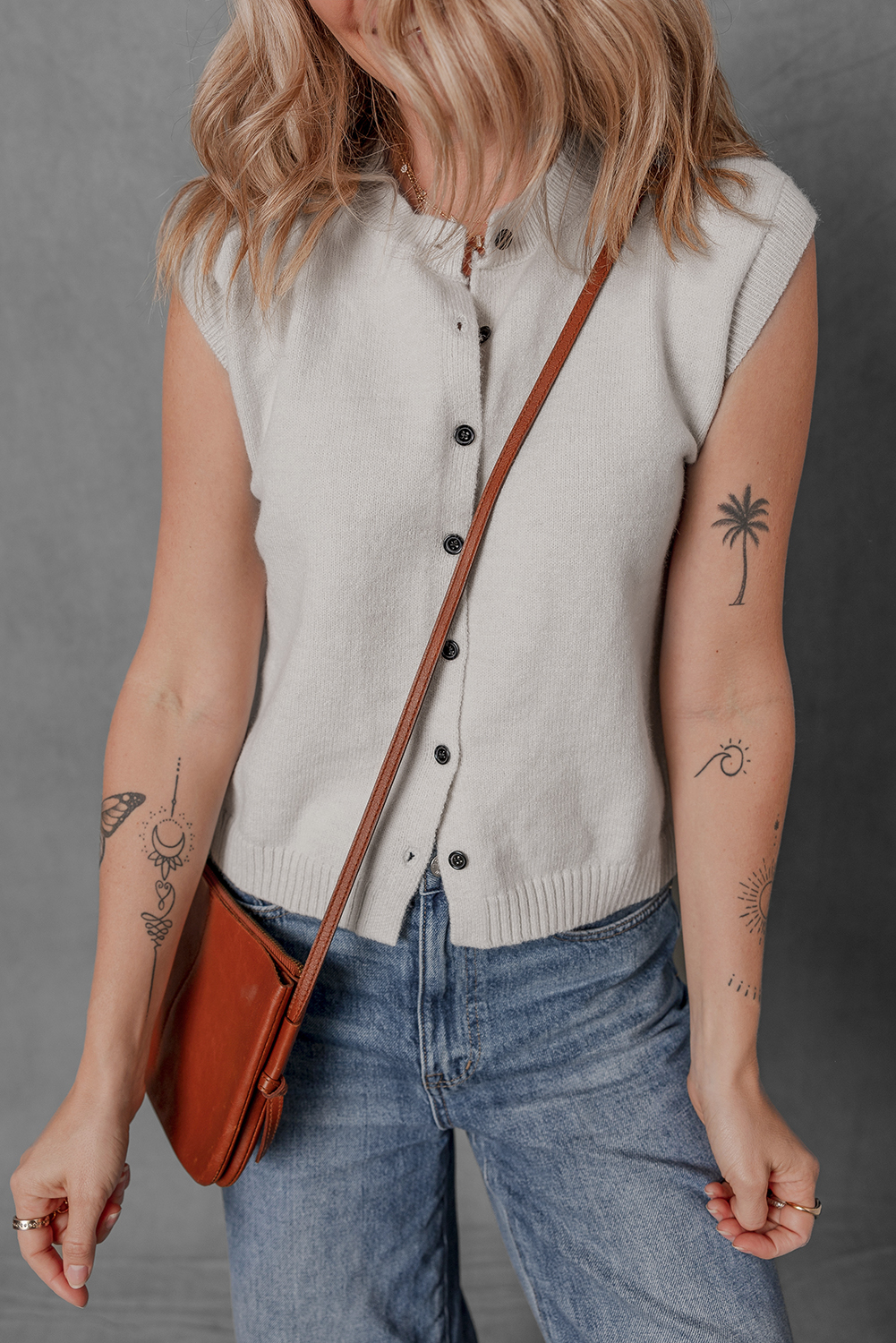 Black Plaid Casual Contrast Trim Knit Cardigan