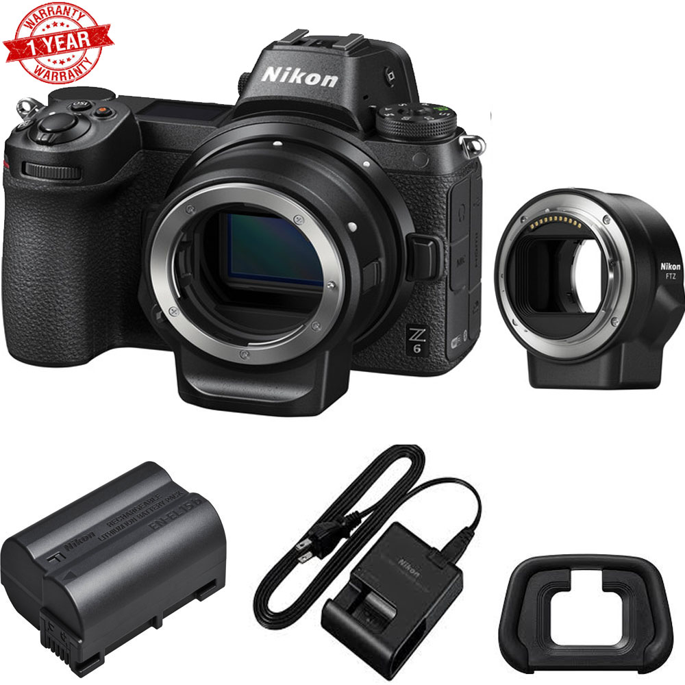 Nikon Z 6 Mirrorless Digital Camera with FTZ Mount Adapter Kit USA