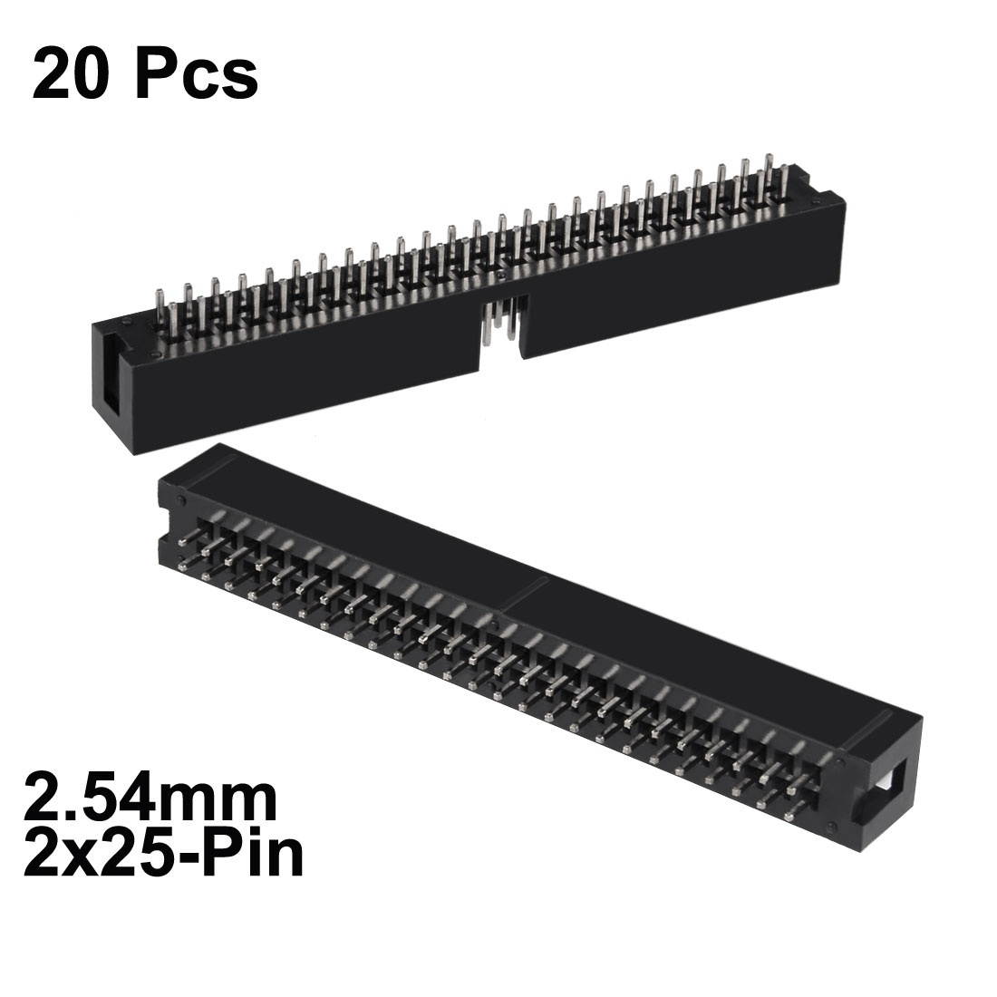 20Pcs 2.54mm Pitch 2x25-Pin Double Row Straight Connector Female Pin Header Strip PCB Board Socket