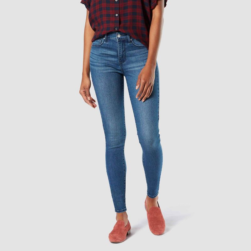 Sail Blue Wide Leg Pocketed High Waist Jeans