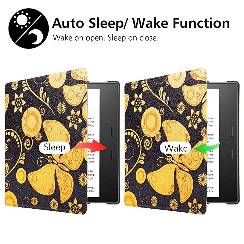 Kindle Oasis Case Premium PU Leather Smart Cover with Auto Sleep Wake Feature for Kindle Oasis 9th 10th Generation Slim FitButterfly