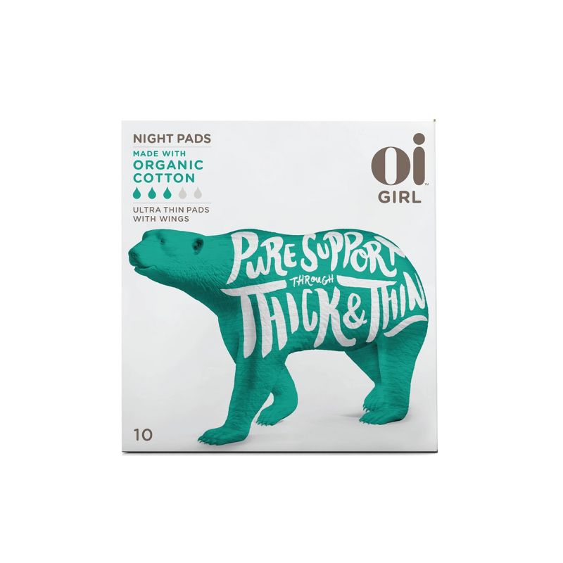 Organic Initiative Oi Girl Combo Day & Night Pads Panty Liners and Tampons - 4pk